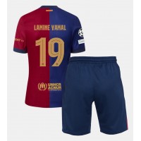 Barcelona Lamine Yamal #19 Fußballbekleidung Heimtrikot Kinder 2024-25 Kurzarm (+ kurze hosen)